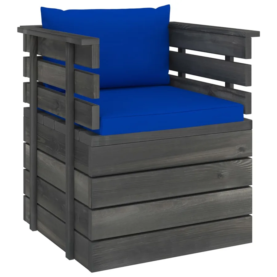 Fauteuil de jardin avec coussins Bois de pin - 2