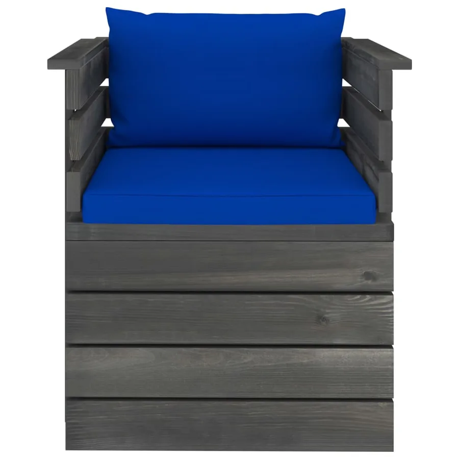 Fauteuil de jardin avec coussins Bois de pin - 3