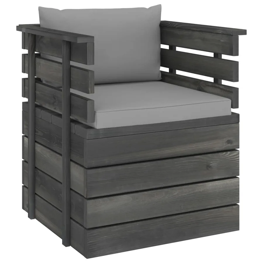 Fauteuil de jardin avec coussins Bois de pin - 2