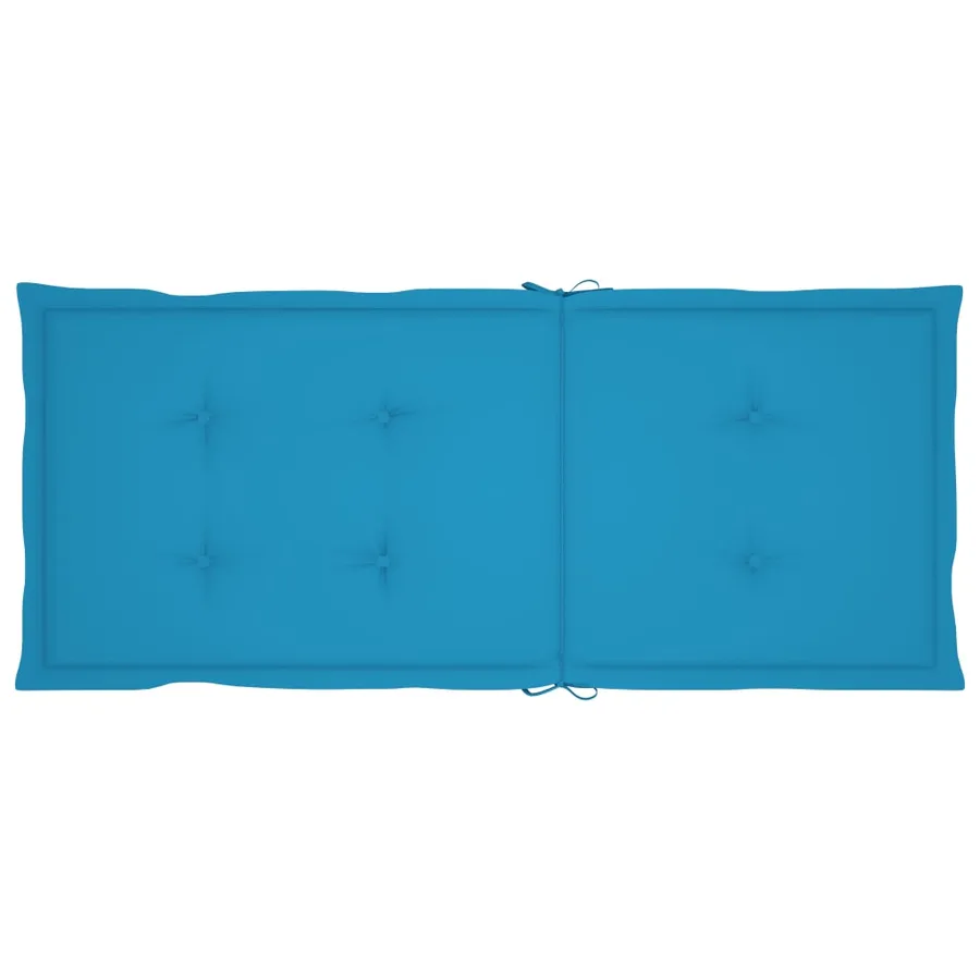 Chaises de jardin lot de 2 et coussins bleu Bois de teck - 8