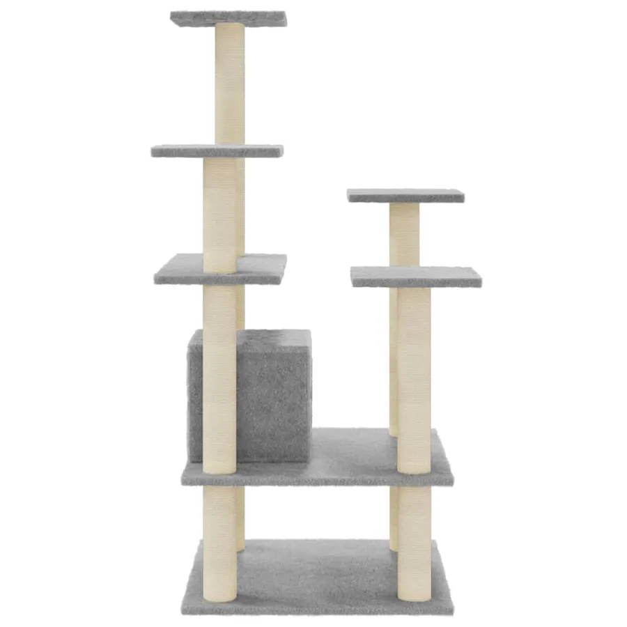 Arbre à chat avec griffoirs en sisal Gris clair 110 cm - 5
