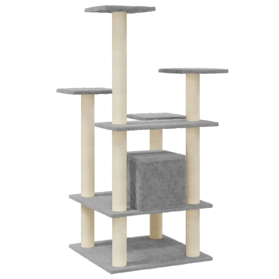 Arbre à chat avec griffoirs en sisal Gris clair 110 cm - 6
