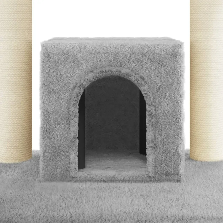 Arbre à chat avec griffoirs en sisal Gris clair 110 cm - 7