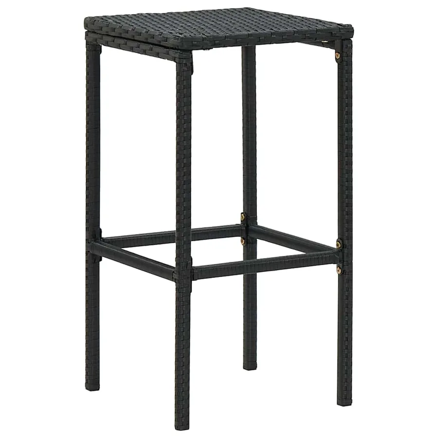 Ensemble de bar de jardin 5 pcs et coussins Résine tressée Noir - 11