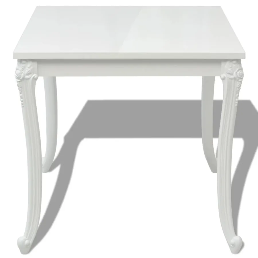 Table à manger 80x80x76 cm blanc brillant - 3