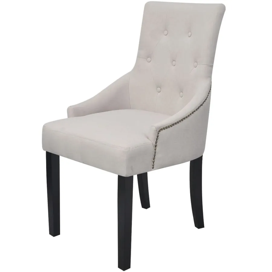Chaises à manger lot de 2 gris crème tissu - 2