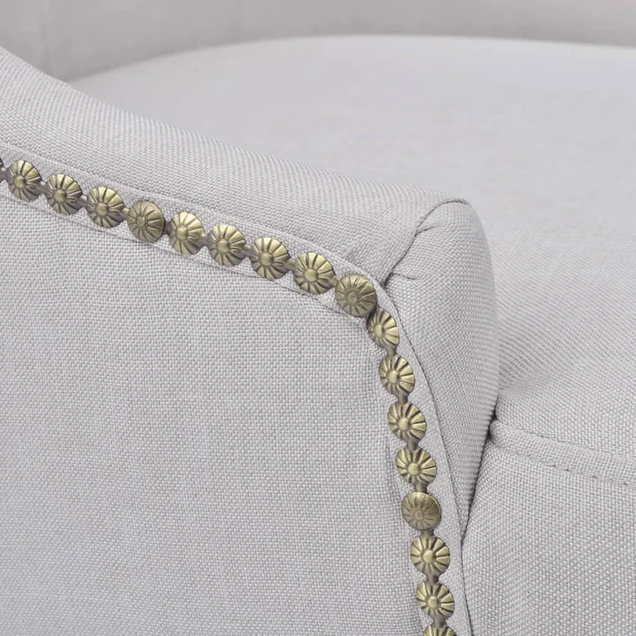 Chaises à manger lot de 2 gris crème tissu - 6