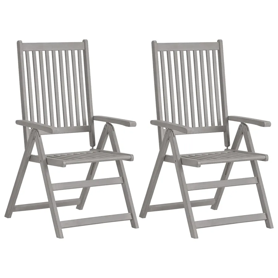 Chaises inclinables de jardin lot de 2 et coussins Bois acacia - 2