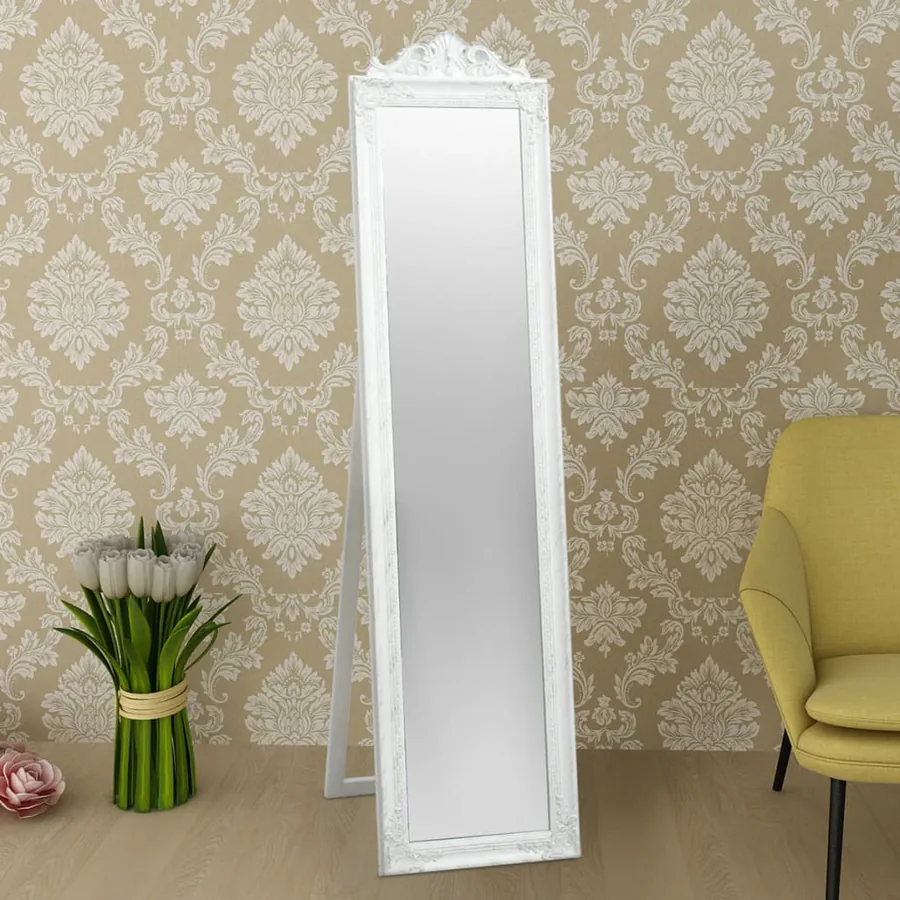 Miroir sur pied Style baroque 160x40 cm Blanc - 6