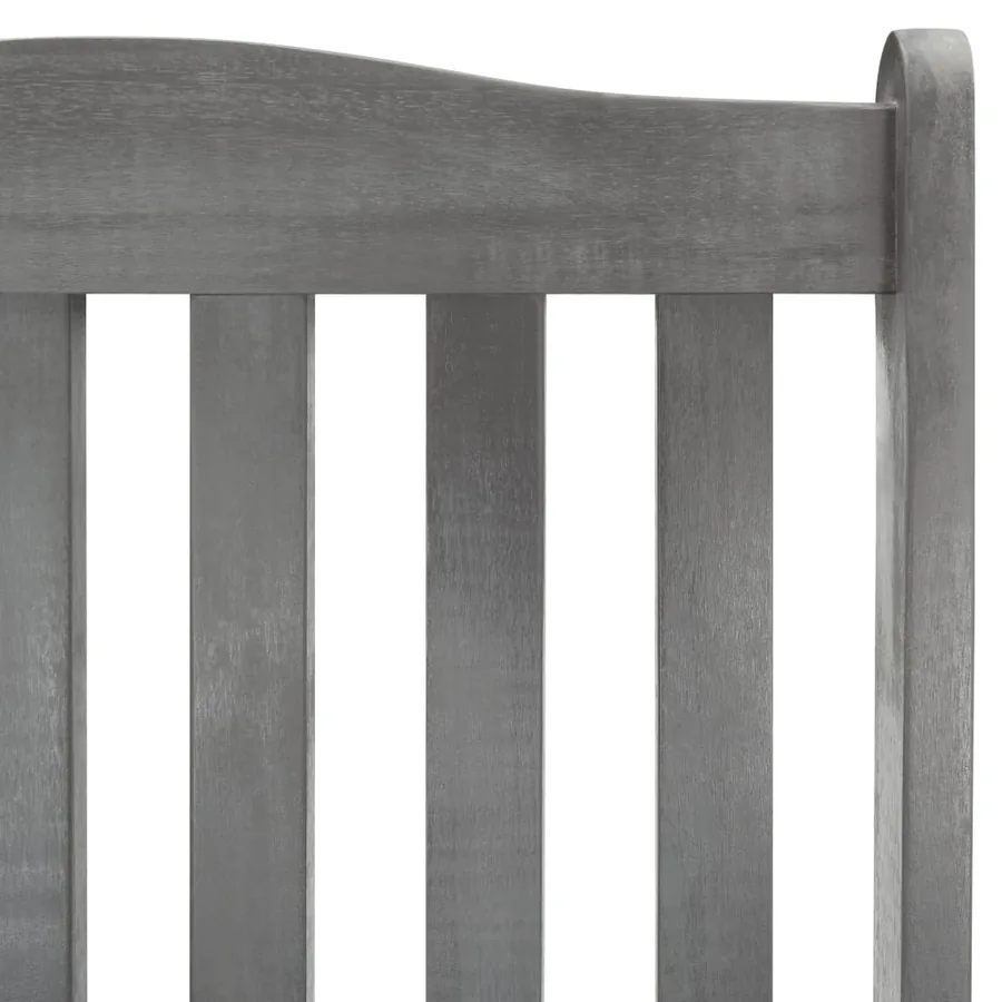 Chaise à bascule avec coussins Gris Bois d'acacia massif - 5
