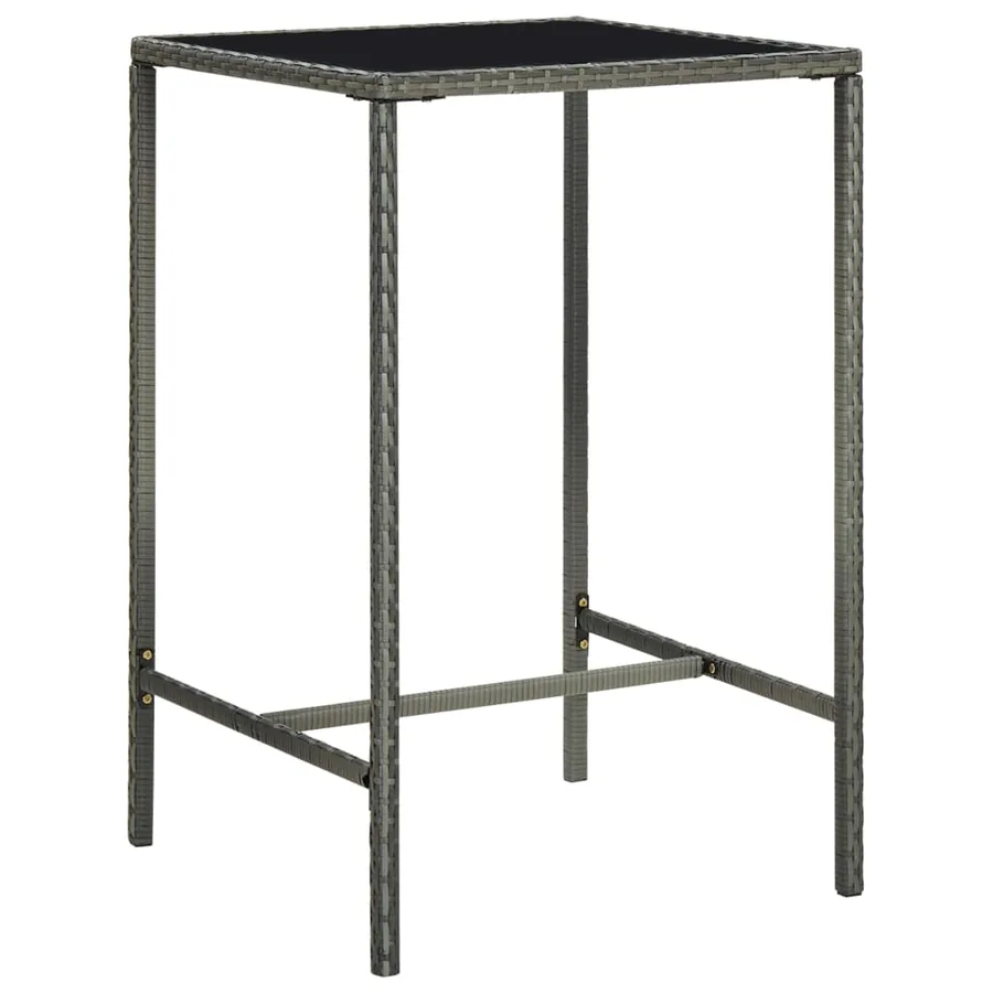 Ensemble de bar de jardin 5 pcs et coussins Résine tressée Gris - 3