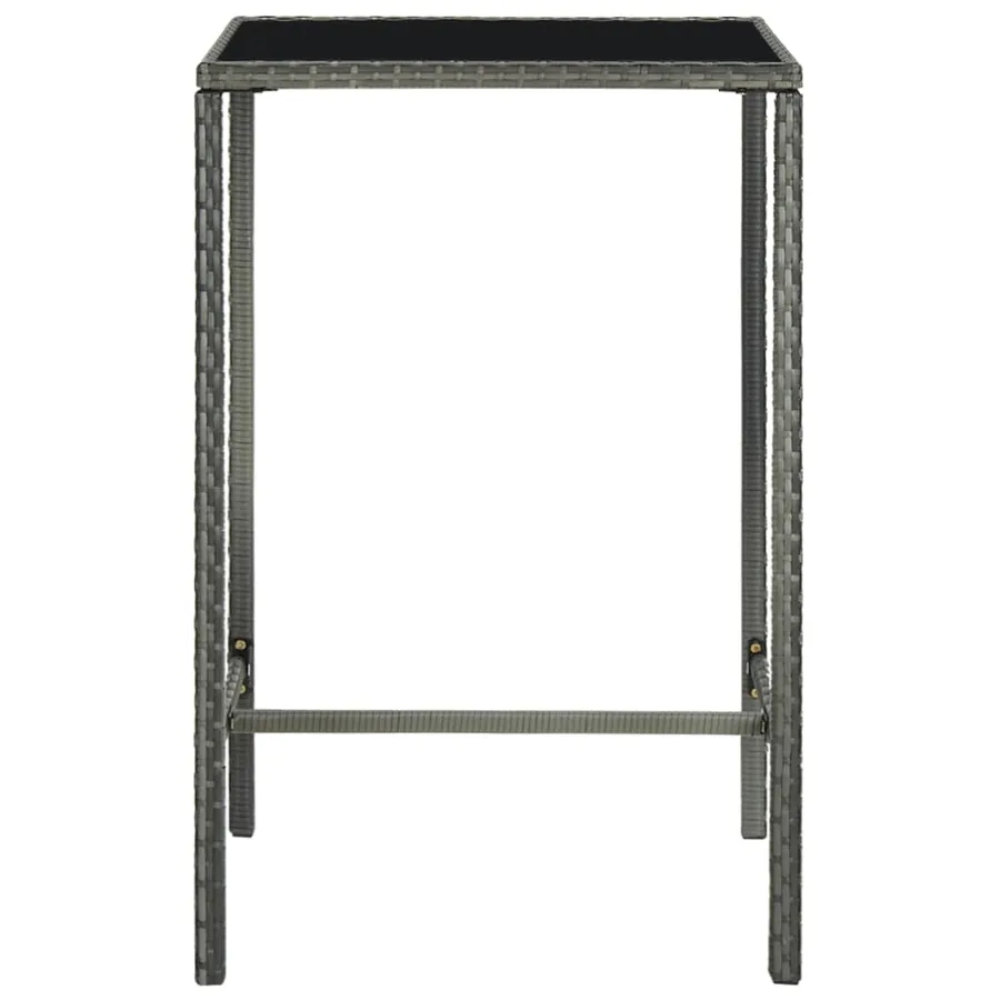 Ensemble de bar de jardin 5 pcs et coussins Résine tressée Gris - 4