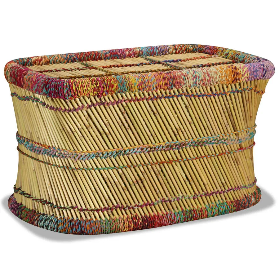 Table basse Bambou avec Détails Chindi Multicolore - 2