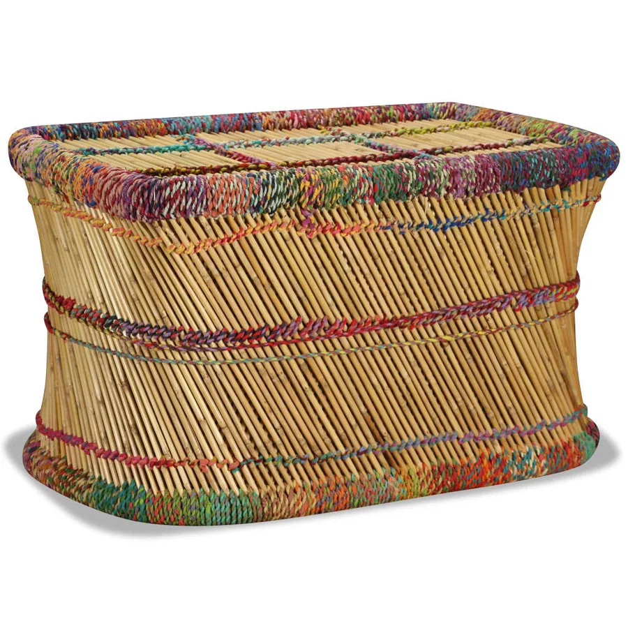 Table basse Bambou avec Détails Chindi Multicolore - 3