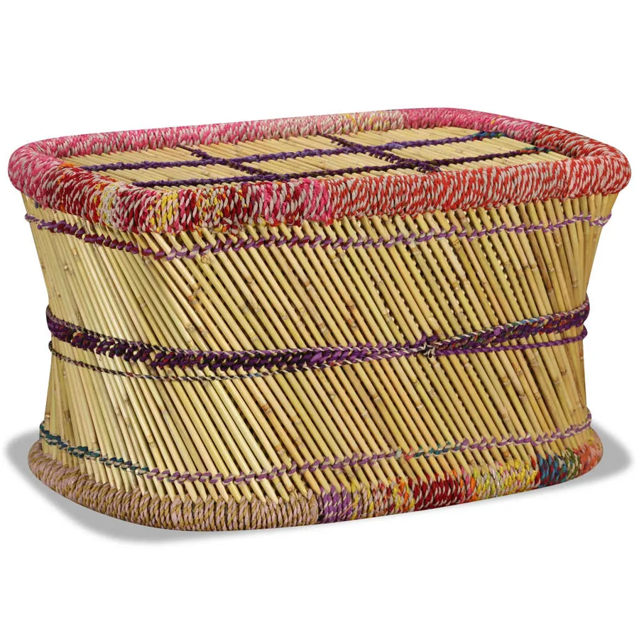 Table basse Bambou avec Détails Chindi Multicolore - 4