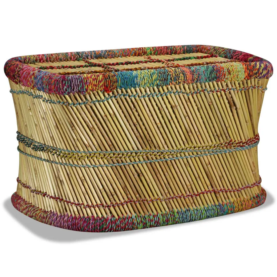 Table basse Bambou avec Détails Chindi Multicolore - 5