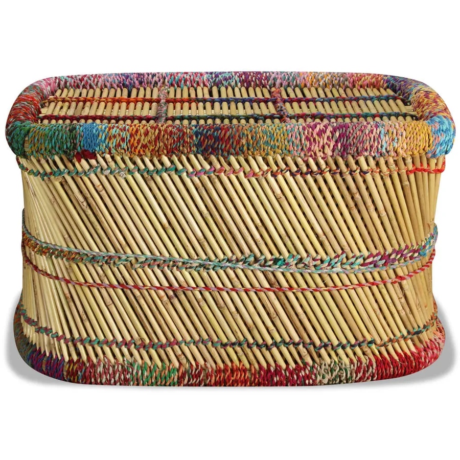 Table basse Bambou avec Détails Chindi Multicolore - 6