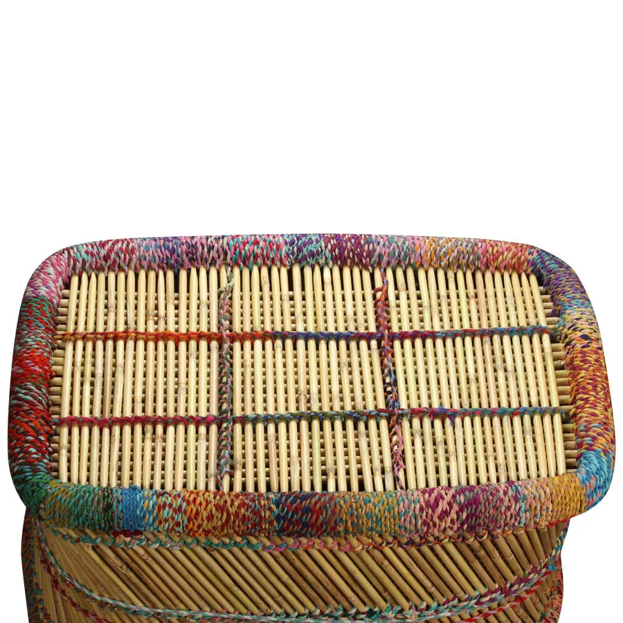 Table basse Bambou avec Détails Chindi Multicolore - 7