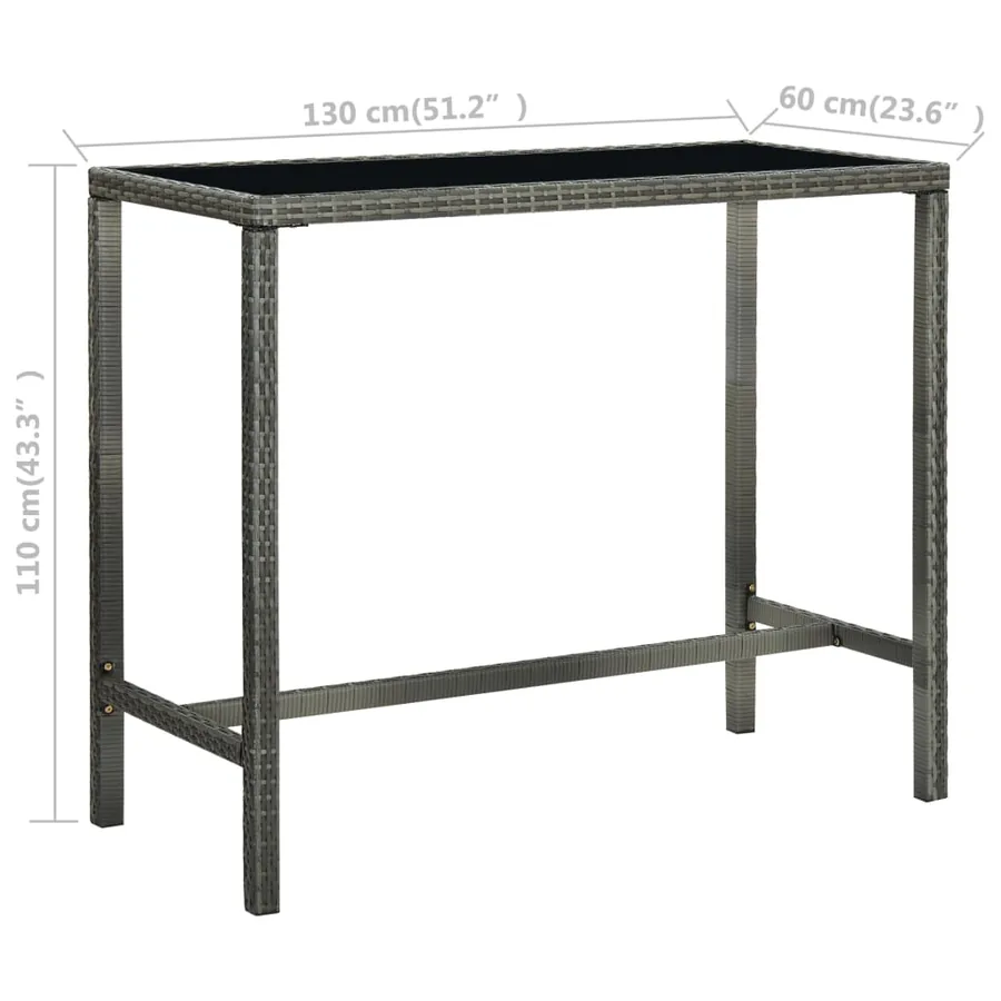 Ensemble de bar de jardin 5 pcs et coussins Résine tressée Gris - 11