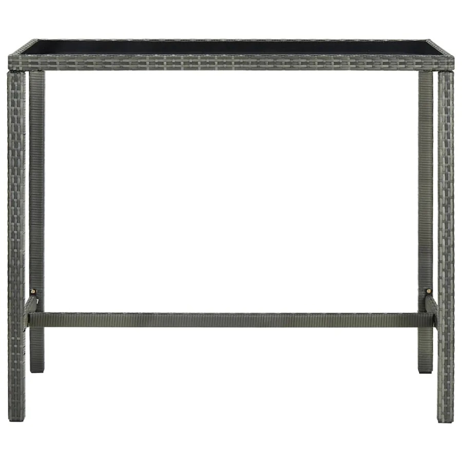 Ensemble de bar de jardin 5 pcs et coussins Résine tressée Gris - 4