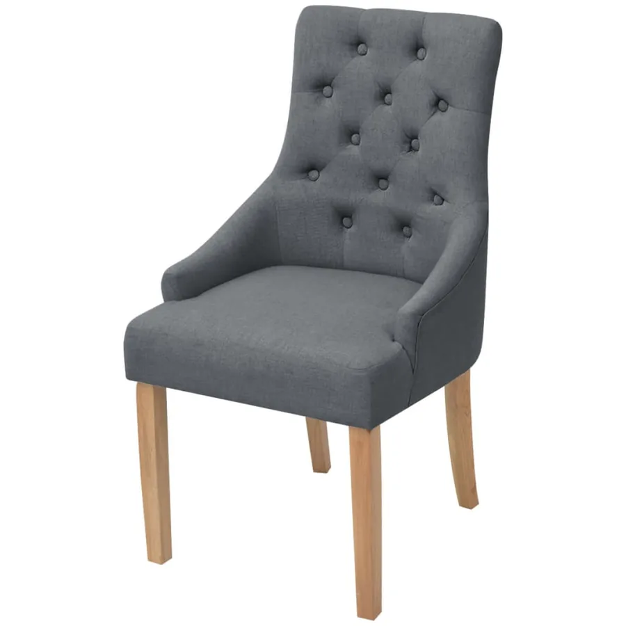Chaises à manger lot de 4 gris foncé tissu - 2