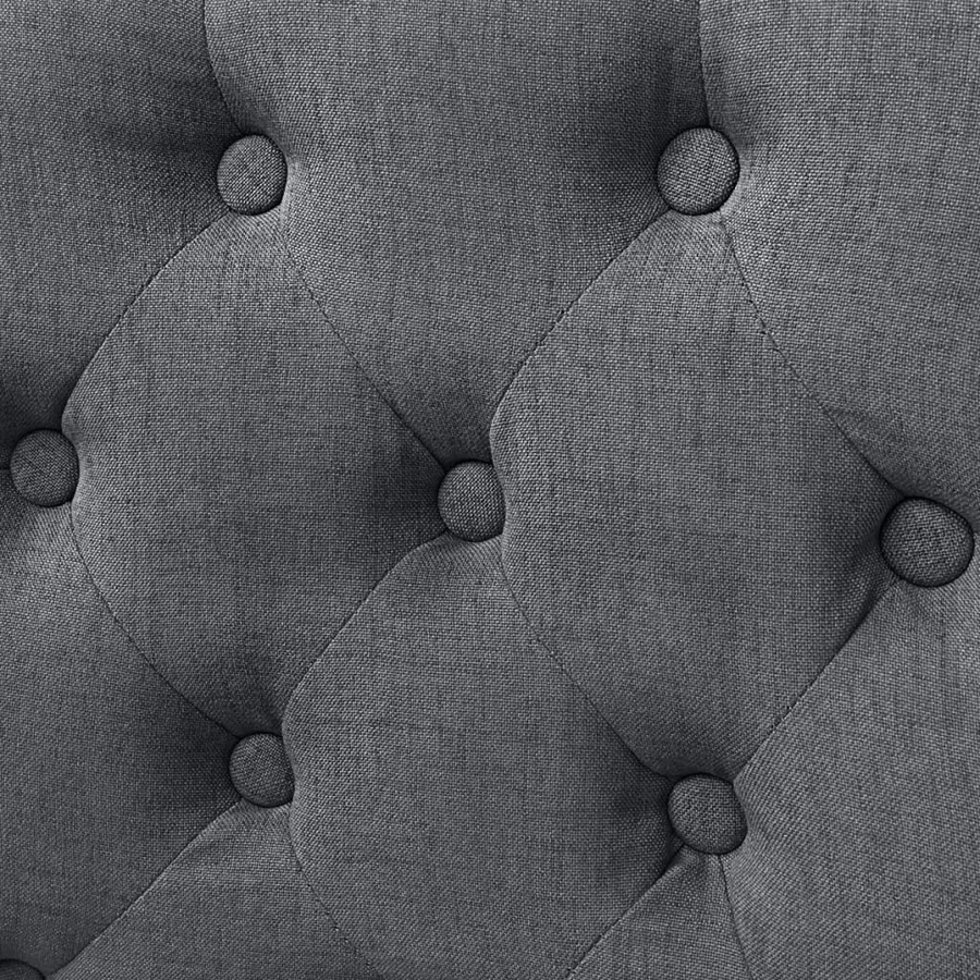 Chaises à manger lot de 4 gris foncé tissu - 5