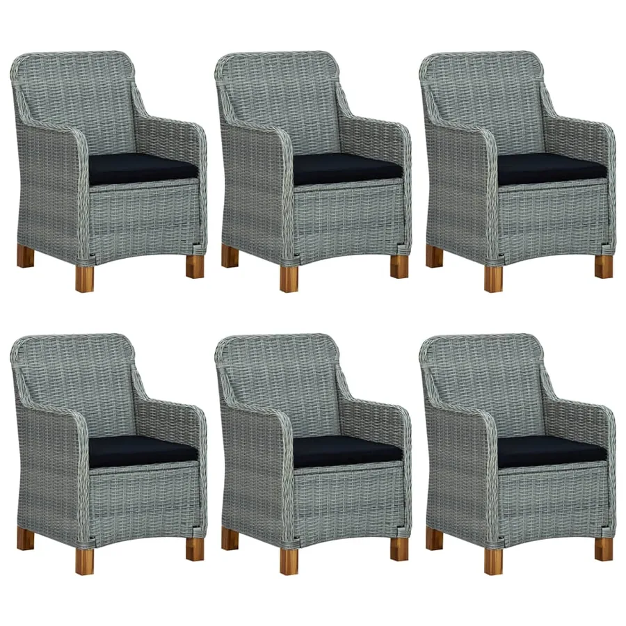 Ensemble à manger de jardin 7 pcs Gris clair - 5