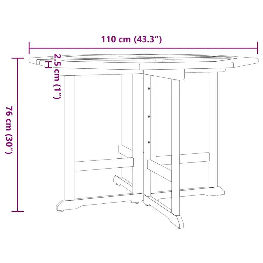 Ensemble à manger d'extérieur pliable 5 pcs Bois solide de teck - 13