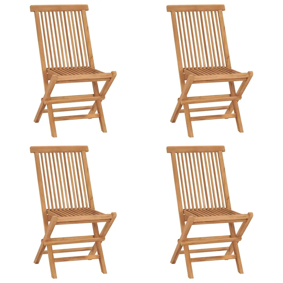 Ensemble à manger d'extérieur pliable 5 pcs Bois solide de teck - 8