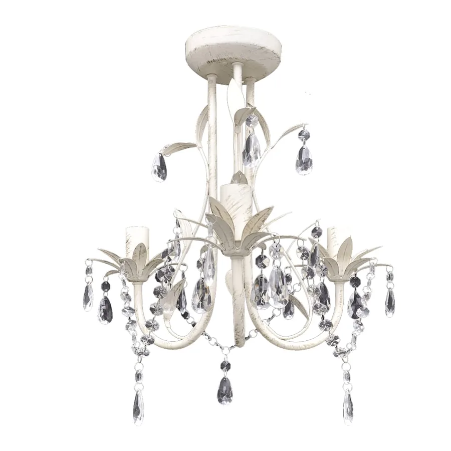 Lustres suspendus à cristaux 2 pcs Blanc élégant - 2