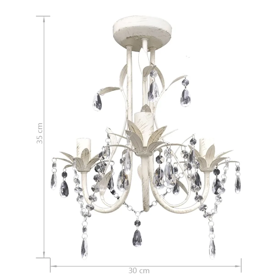 Lustres suspendus à cristaux 2 pcs Blanc élégant - 6