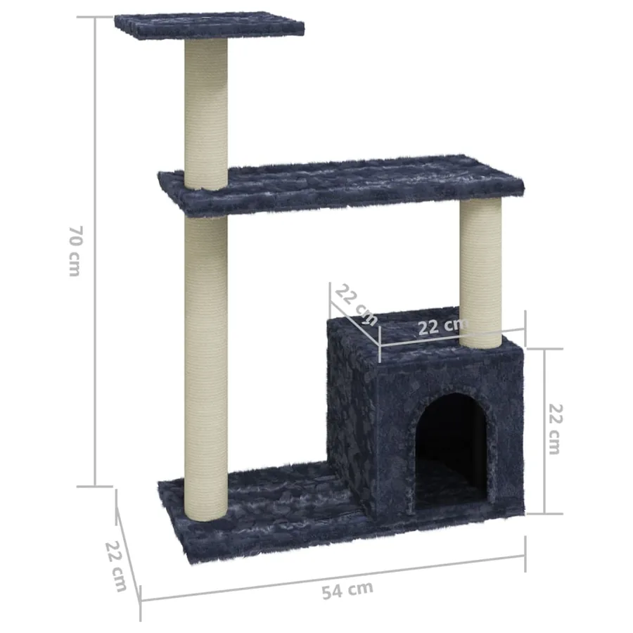 Arbre à chat avec griffoirs en sisal Gris foncé 70 cm - 6
