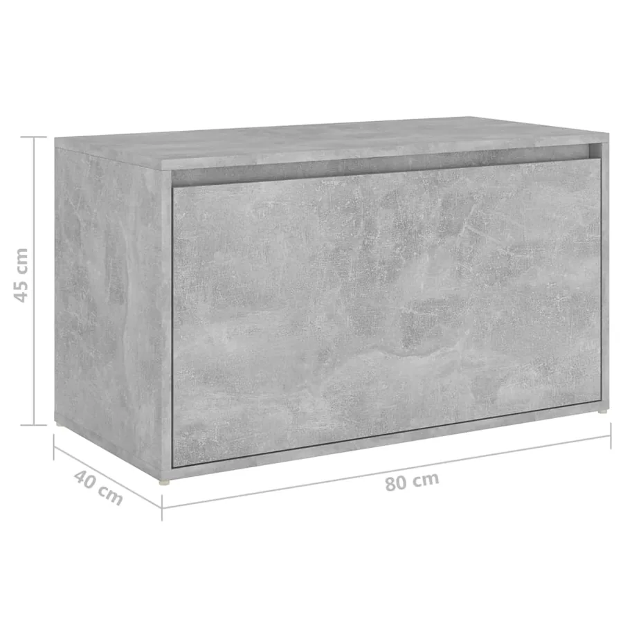 Banc d'entrée 80x40x45 cm Gris béton Bois d'ingénierie - 8