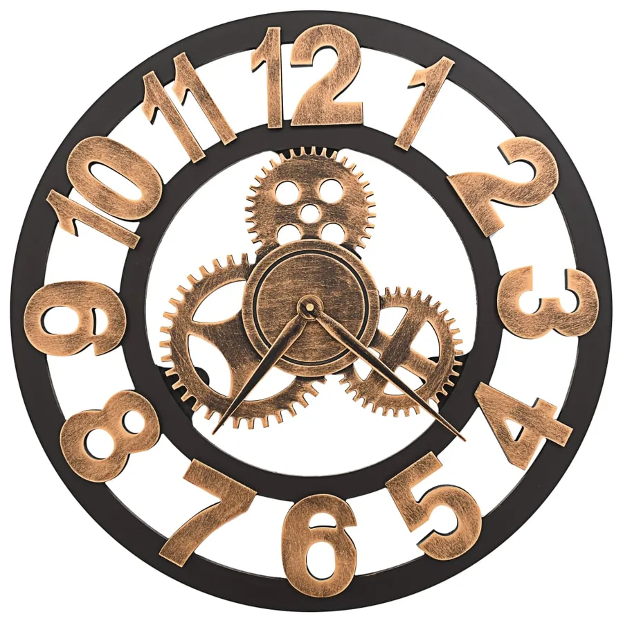 Horloge murale Métal 58 cm Doré et noir - 2