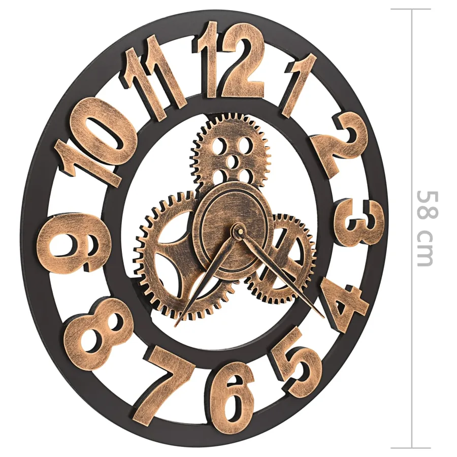 Horloge murale Métal 58 cm Doré et noir - 7