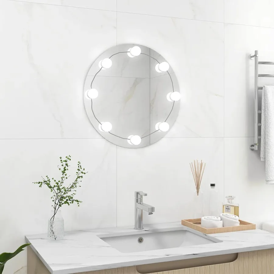 Miroir mural avec lampes LED Rond Verre - 3
