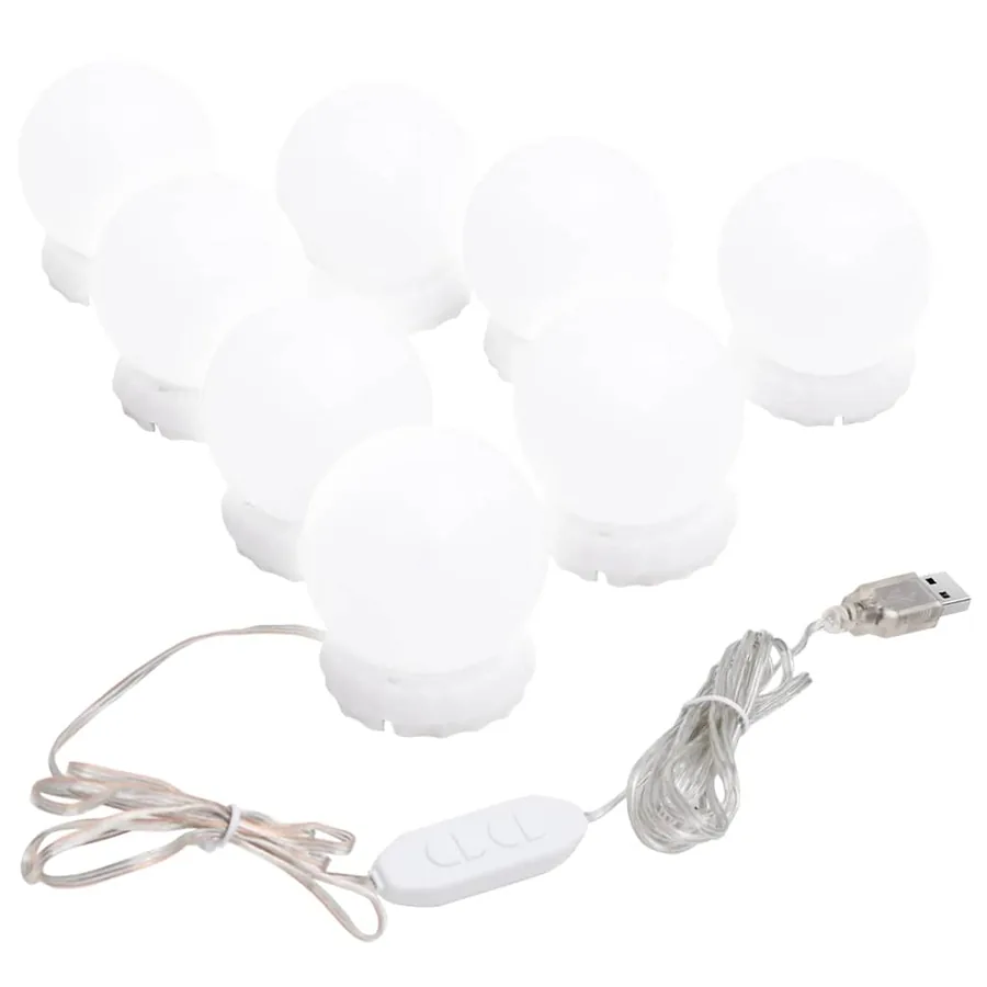 Miroir mural avec lampes LED Rond Verre - 9