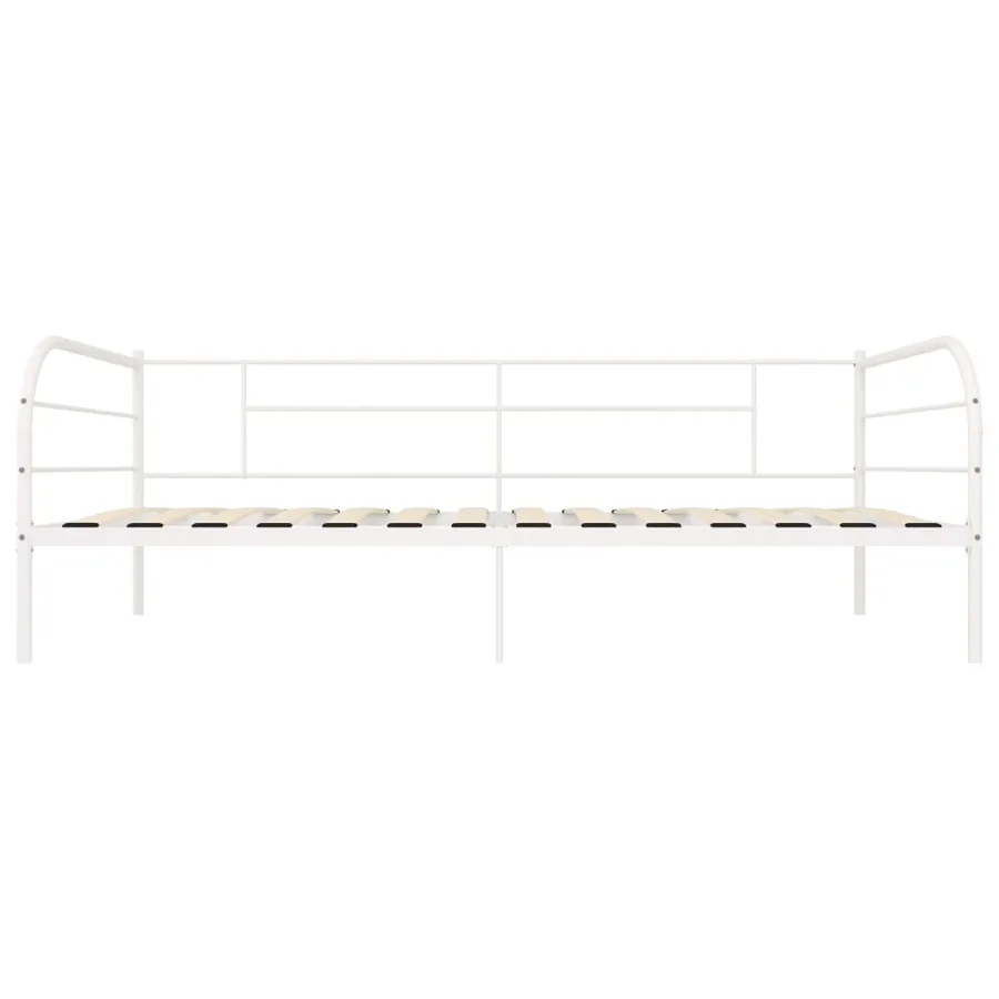 Cadre de lit de jour sans matelas blanc métal 90x200 cm - 4
