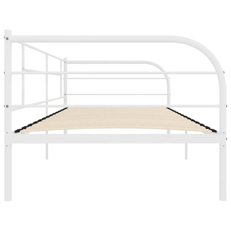 Cadre de lit de jour sans matelas blanc métal 90x200 cm - 5