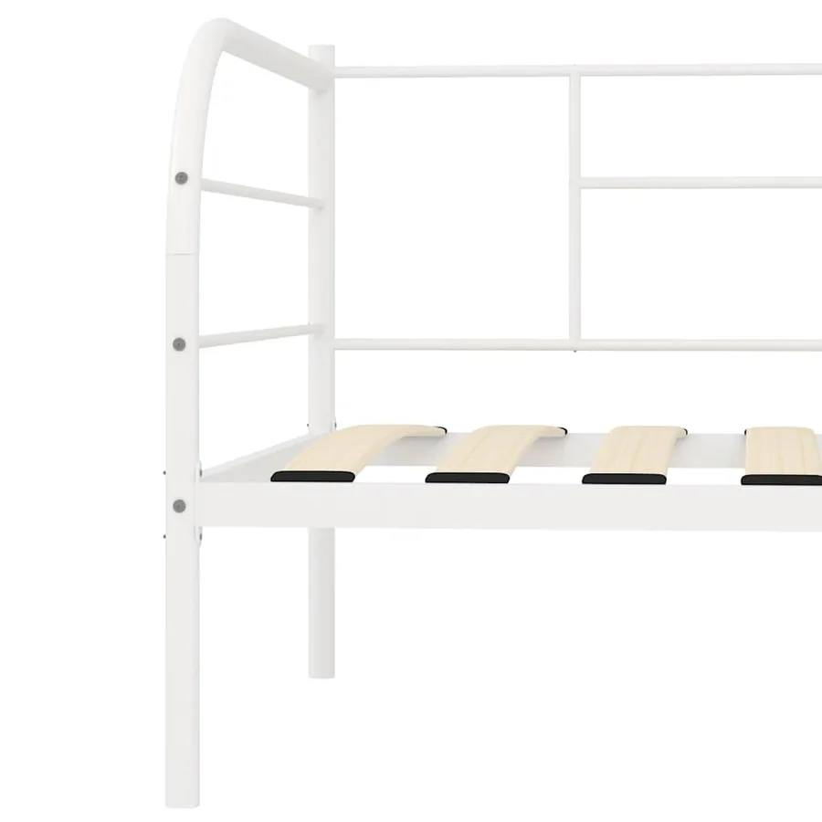 Cadre de lit de jour sans matelas blanc métal 90x200 cm - 6