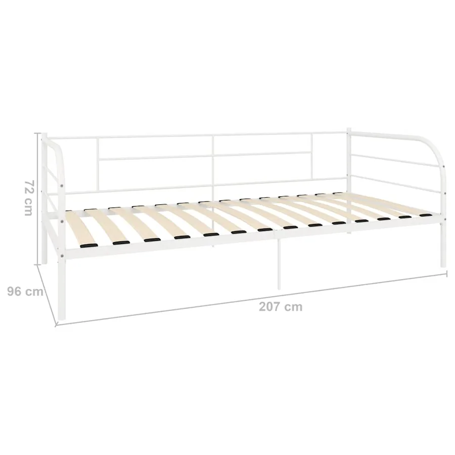 Cadre de lit de jour sans matelas blanc métal 90x200 cm - 8