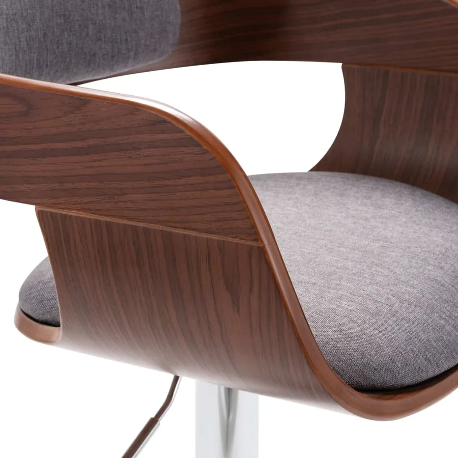 Tabouret de bar Contreplaqué et tissu gris - 5