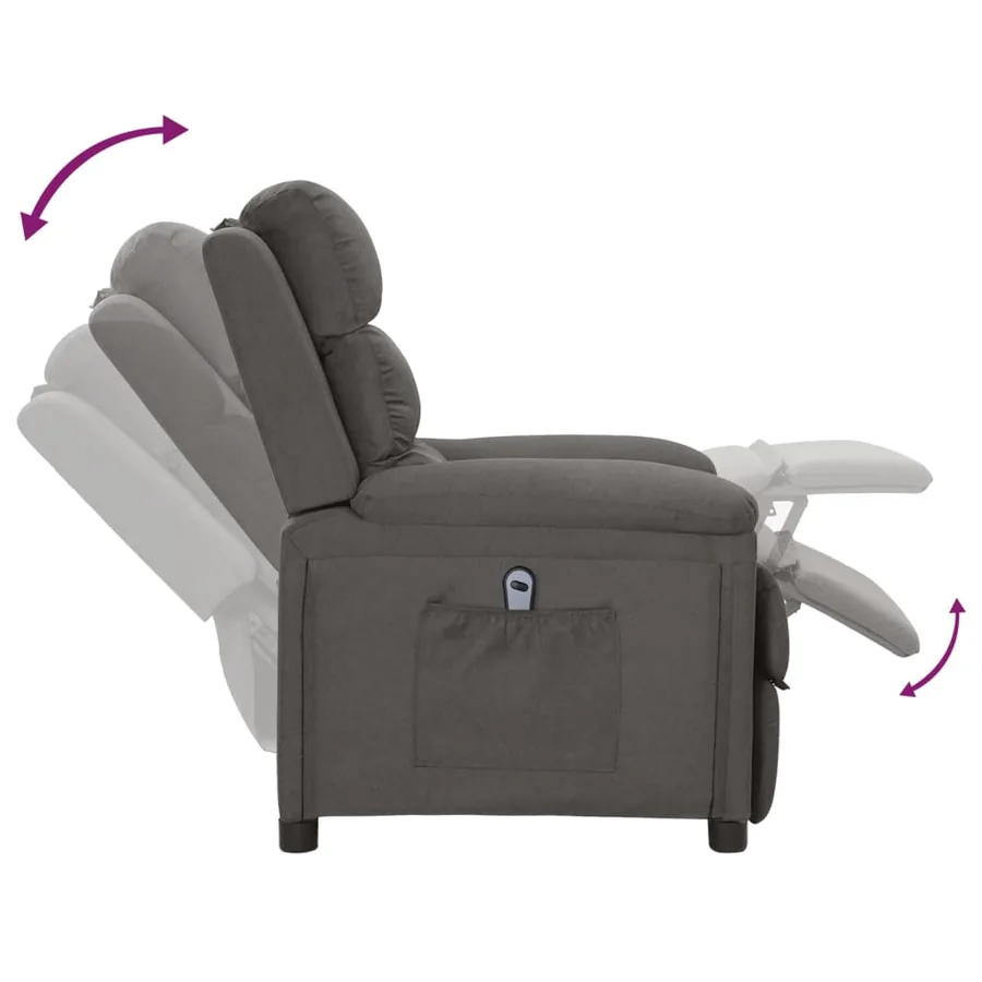 Fauteuil inclinable électrique Gris foncé Tissu - 6