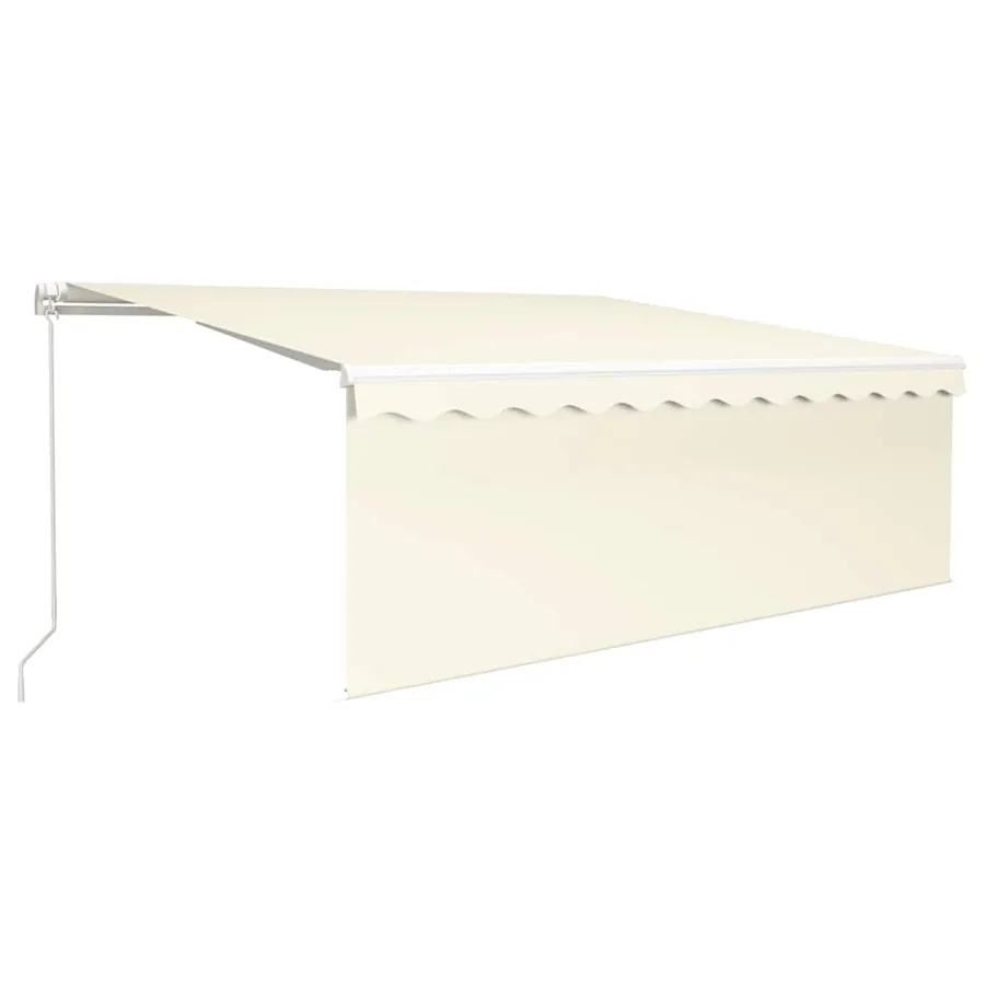 Auvent manuel rétractable avec store 4x3 m Crème - 2