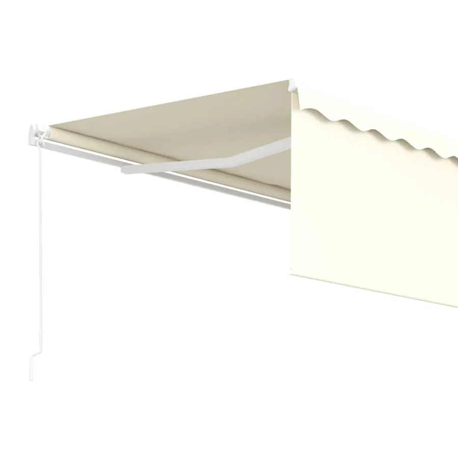 Auvent manuel rétractable avec store 4x3 m Crème - 4
