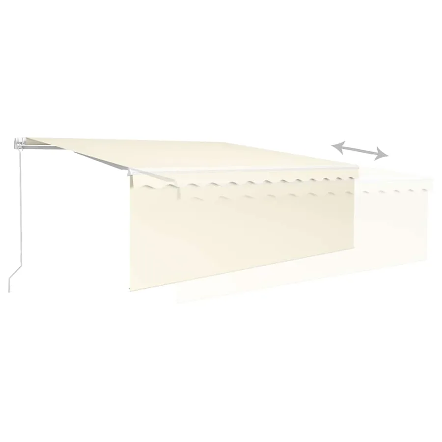 Auvent manuel rétractable avec store 4x3 m Crème - 6