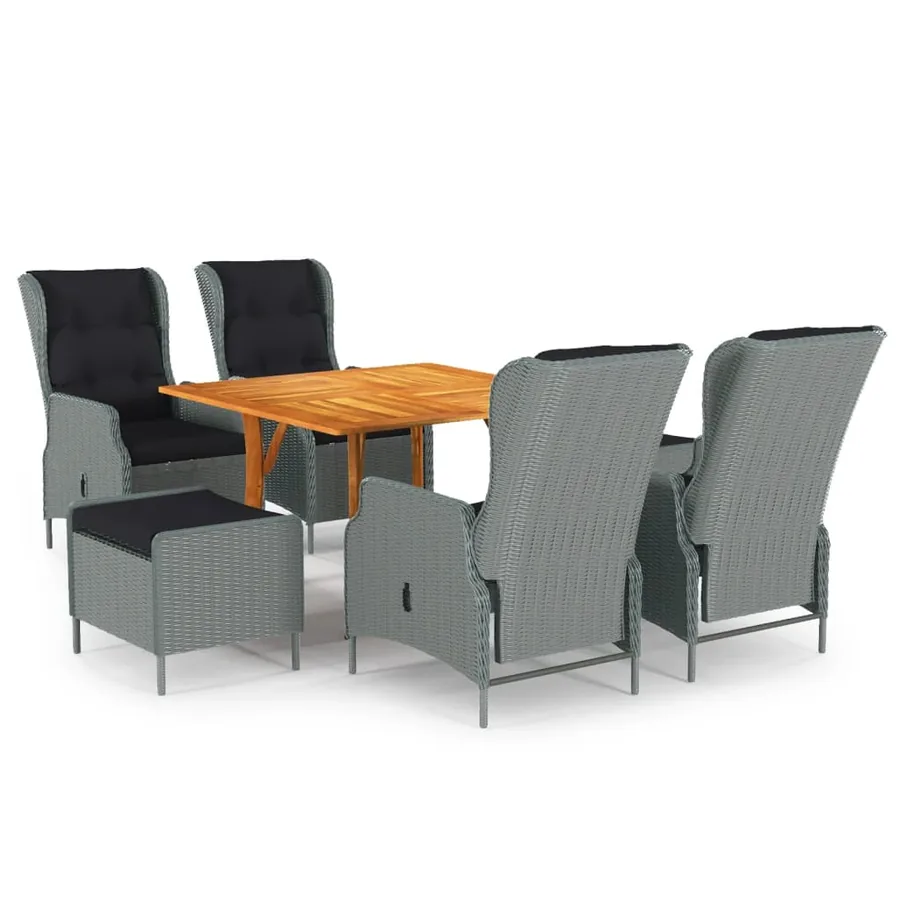 Ensemble à manger de jardin 7 pcs Gris clair