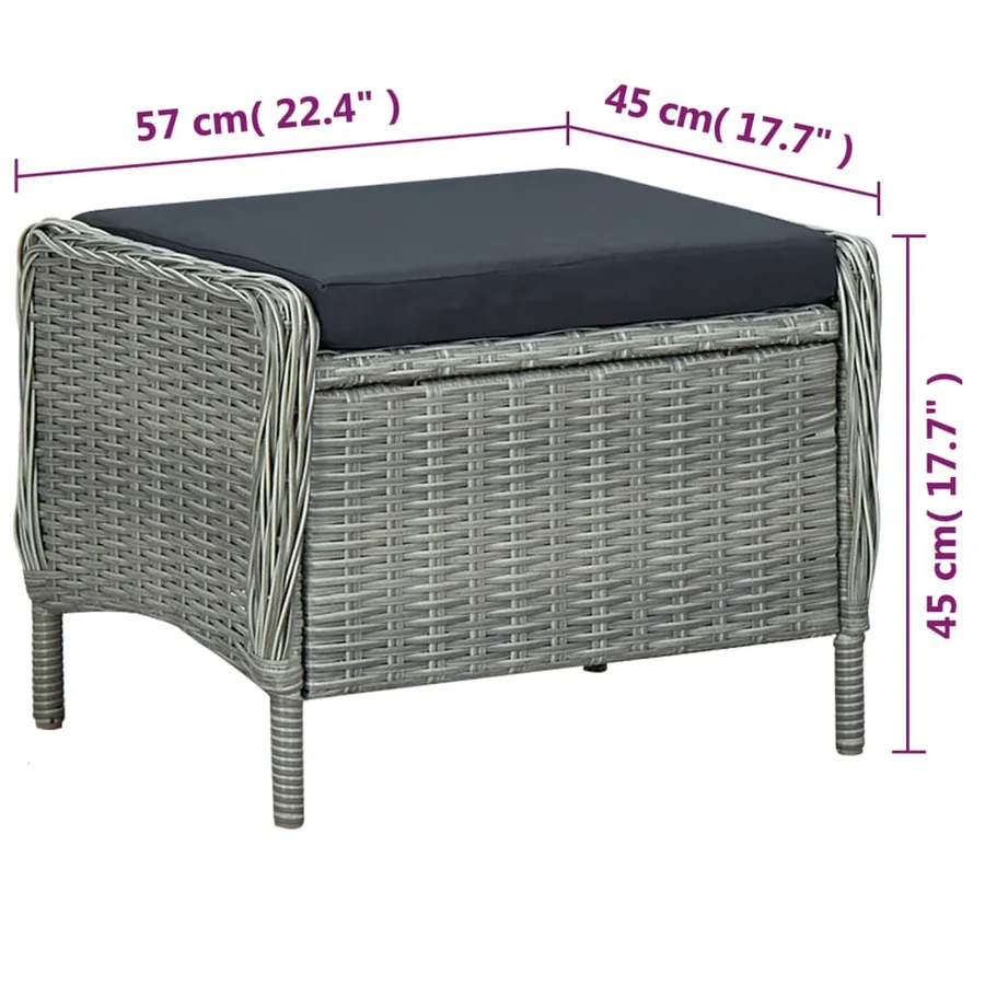 Ensemble à manger de jardin 7 pcs Gris clair - 17