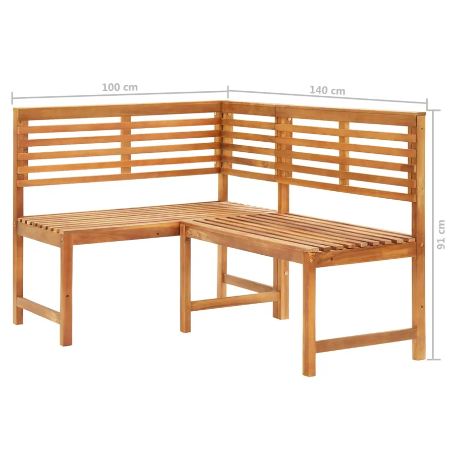 Ensemble de bistro 4 pcs Bois d'acacia solide - 11