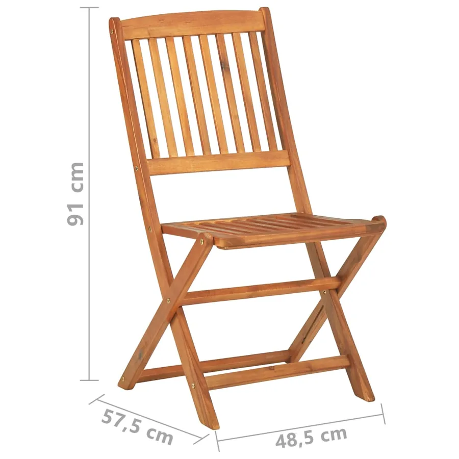 Ensemble de bistro 4 pcs Bois d'acacia solide - 12